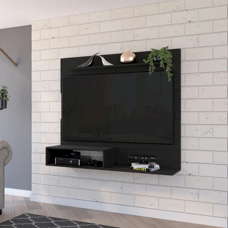 Floating entertainment center, suitable for TVs up to 55 inches.