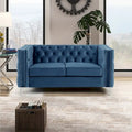 Modern Loveseat with Deep Dutch Velvet Iron Legs
