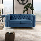 Modern Loveseat with Deep Dutch Velvet Iron Legs