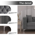 Modern Loveseat with Deep Dutch Velvet Iron Legs