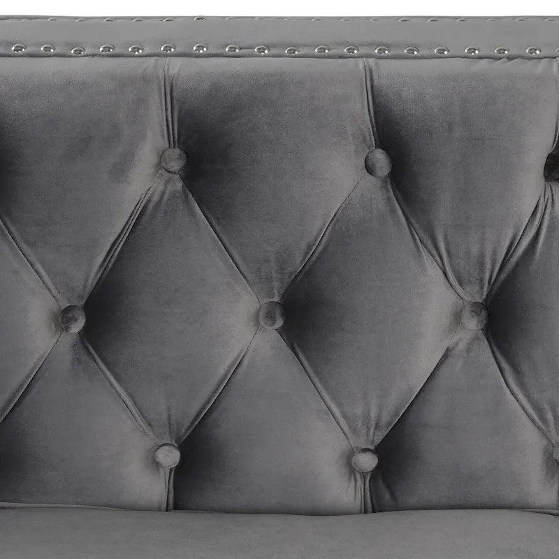 Modern Loveseat with Deep Dutch Velvet Iron Legs