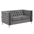 Modern Loveseat with Deep Dutch Velvet Iron Legs