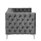 Modern Loveseat with Deep Dutch Velvet Iron Legs