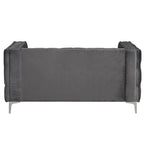 Modern Loveseat with Deep Dutch Velvet Iron Legs