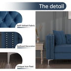 Modern Loveseat with Deep Dutch Velvet Iron Legs
