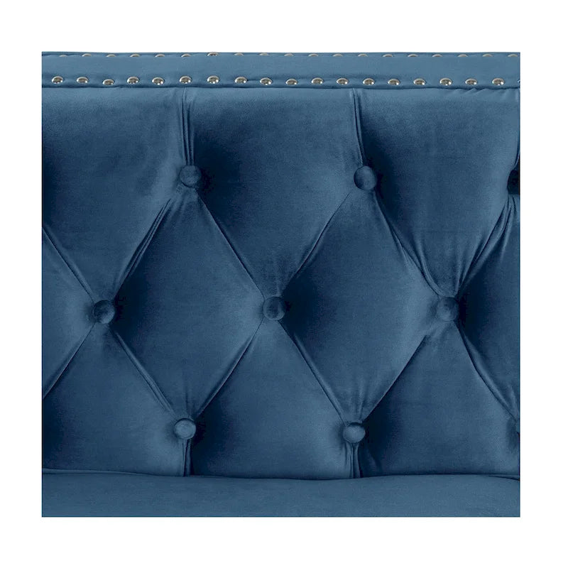 Modern Loveseat with Deep Dutch Velvet Iron Legs