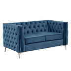 Modern Loveseat with Deep Dutch Velvet Iron Legs