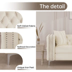 Modern Loveseat with Deep Dutch Velvet Iron Legs