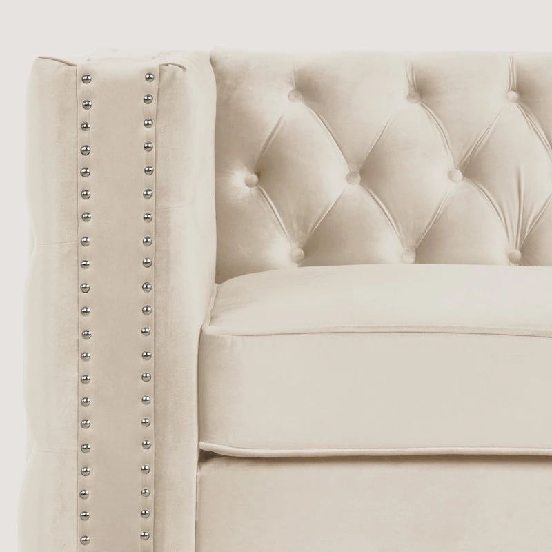 Modern Loveseat with Deep Dutch Velvet Iron Legs