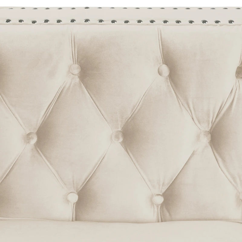 Modern Loveseat with Deep Dutch Velvet Iron Legs