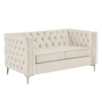 Modern Loveseat with Deep Dutch Velvet Iron Legs