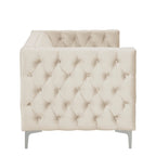 Modern Loveseat with Deep Dutch Velvet Iron Legs