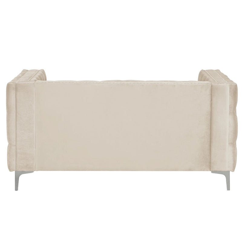 Modern Loveseat with Deep Dutch Velvet Iron Legs