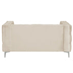 Modern Loveseat with Deep Dutch Velvet Iron Legs