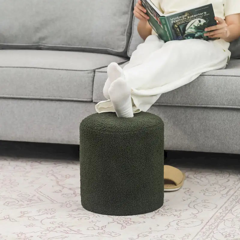 Footrest Ottoman 13 inches Fabric Stool for Living Room Bedroom