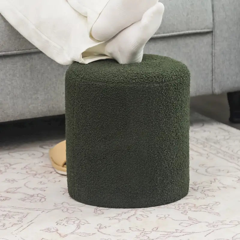 Footrest Ottoman 13 inches Fabric Stool for Living Room Bedroom