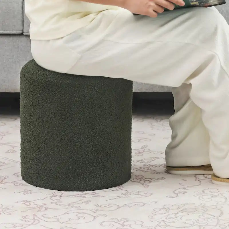 Footrest Ottoman 13 inches Fabric Stool for Living Room Bedroom