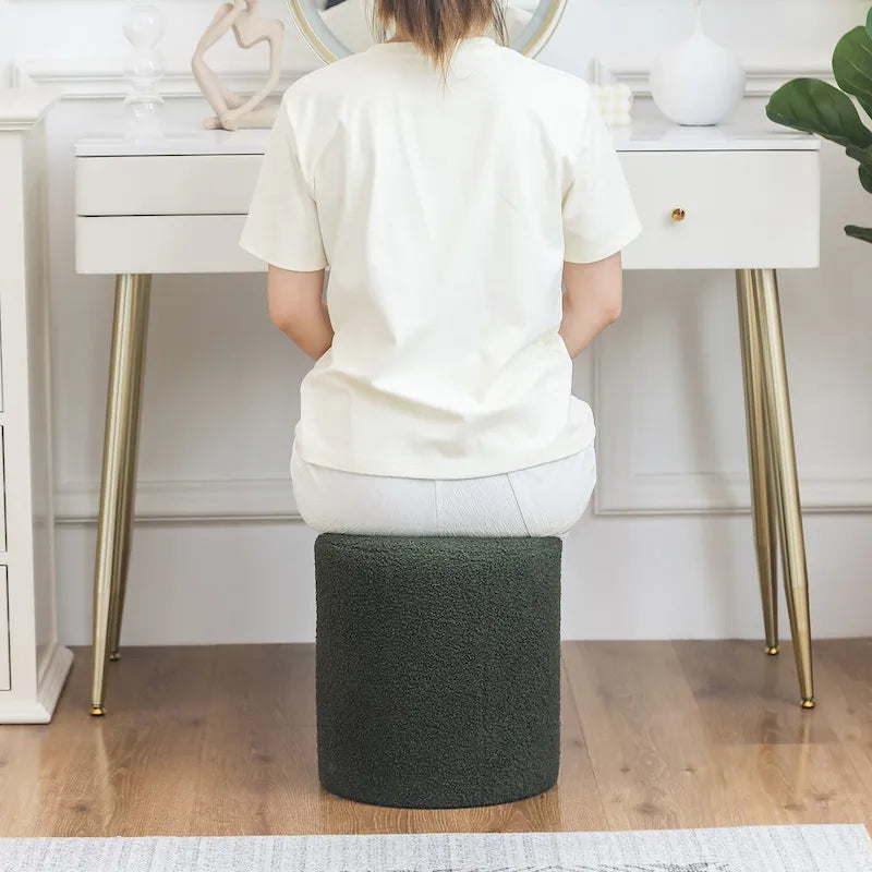 Footrest Ottoman 13 inches Fabric Stool for Living Room Bedroom