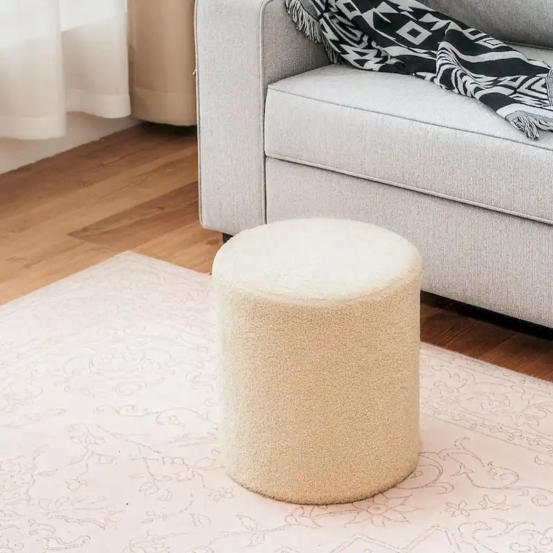 Footrest Ottoman 13 inches Fabric Stool for Living Room Bedroom