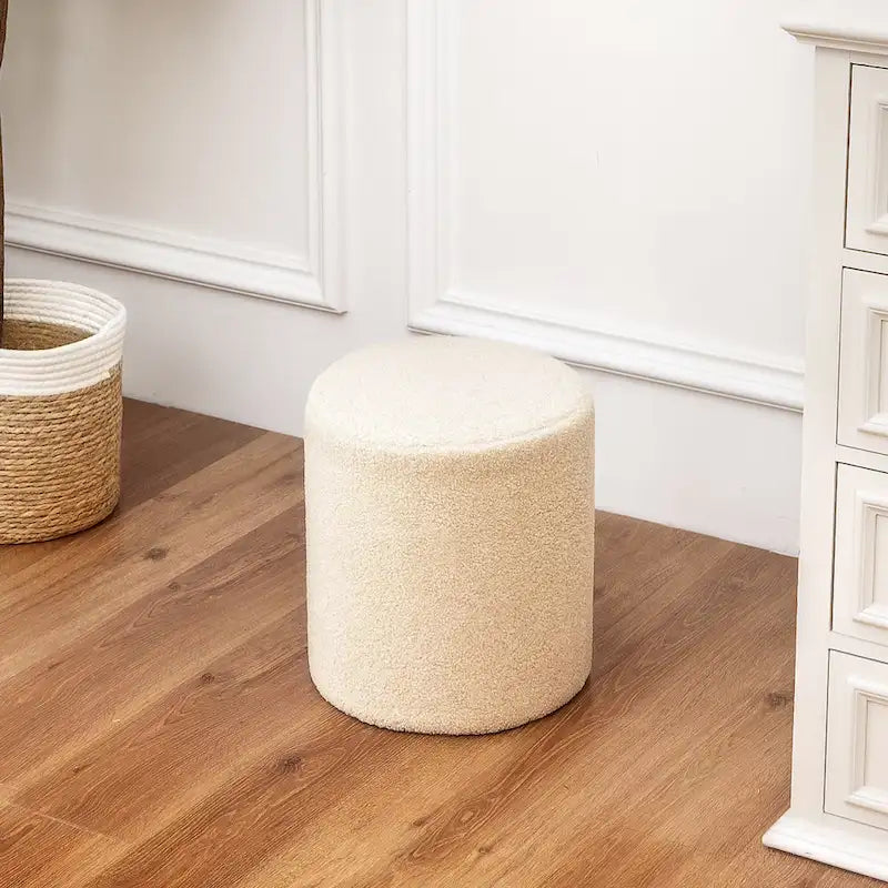 Footrest Ottoman 13 inches Fabric Stool for Living Room Bedroom