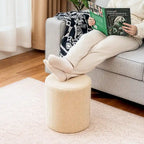 Footrest Ottoman 13 inches Fabric Stool for Living Room Bedroom