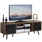 Mid-Century Modern TV Stand for 60 TV with Storage and Open Shelf