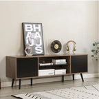 Mid-Century Modern TV Stand for 60 TV with Storage and Open Shelf