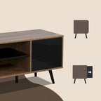 Mid-Century Modern TV Stand for 60 TV with Storage and Open Shelf