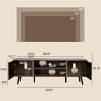 Mid-Century Modern TV Stand for 60 TV with Storage and Open Shelf