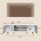 Mid-Century Modern TV Stand for 60 TV with Storage and Open Shelf
