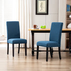 Upholstered Linen Fabric Dining Chair (Set of 2)