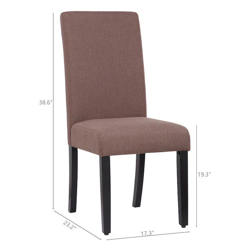 Upholstered Linen Fabric Dining Chair (Set of 2)