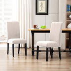 Upholstered Linen Fabric Dining Chair (Set of 2)