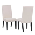 Upholstered Linen Fabric Dining Chair (Set of 2)