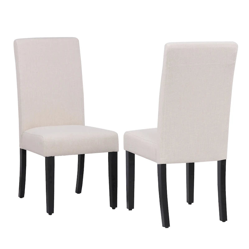 Upholstered Linen Fabric Dining Chair (Set of 2)