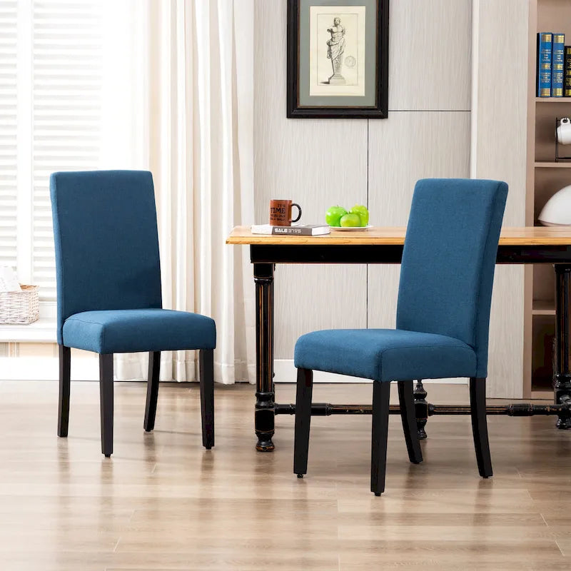 Upholstered Linen Fabric Dining Chair (Set of 2)