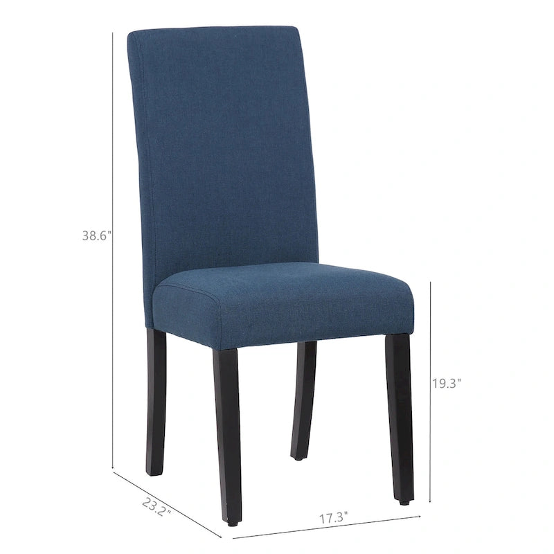 Upholstered Linen Fabric Dining Chair (Set of 2)