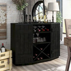 Farmhouse Plank-Style 28-Bottle 47-Inch Wine Cabinet Buffet by