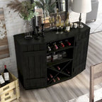 Farmhouse Plank-Style 28-Bottle 47-Inch Wine Cabinet Buffet by