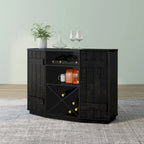 Farmhouse Plank-Style 28-Bottle 47-Inch Wine Cabinet Buffet by
