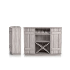 Farmhouse Plank-Style 28-Bottle 47-Inch Wine Cabinet Buffet by