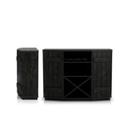 Farmhouse Plank-Style 28-Bottle 47-Inch Wine Cabinet Buffet by