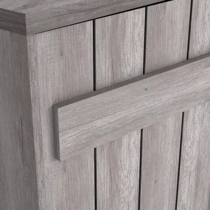 Farmhouse Plank-Style 28-Bottle 47-Inch Wine Cabinet Buffet by