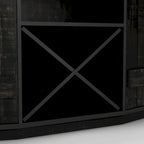 Farmhouse Plank-Style 28-Bottle 47-Inch Wine Cabinet Buffet by