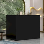 Reception Desk L-Shaped Counter Shelves Drawers Reception Table