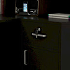 Reception Desk L-Shaped Counter Shelves Drawers Reception Table