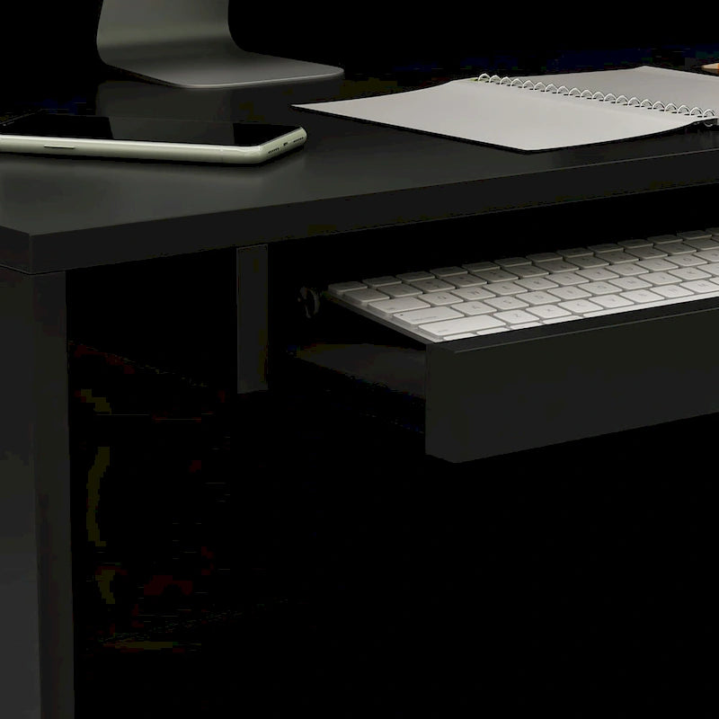 Reception Desk L-Shaped Counter Shelves Drawers Reception Table