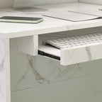 Reception Desk L-Shaped Counter Shelves Drawers Reception Table