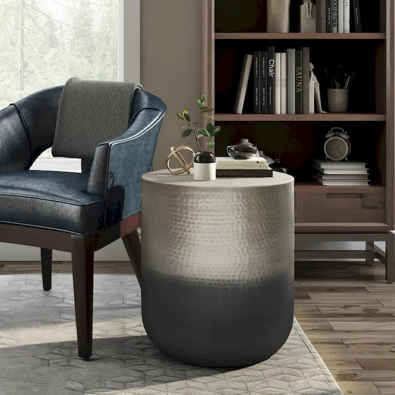 19 inch Wide Metal Metal Side Table, Fully Assembled