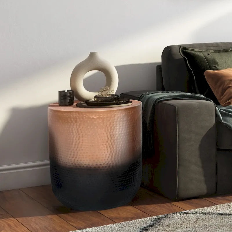 19 inch Wide Metal Metal Side Table, Fully Assembled